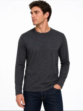 APT 9 Men’s Heather Charcoal Long Sleeve Crew Neck Shirt Size M